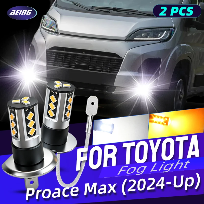 For Toyota Proace Max Van Platform/Chassis 2024 2025 2026 LED Fog Lights Bulbs Fornt Foglight Lamp Bulb White Yellow