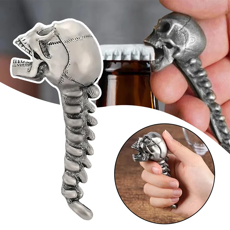 

Halloween Skull Bottle Opener Stainless Steel Creative Novelty Gift For Party Bar Accessories Cool Practical Joke Prop