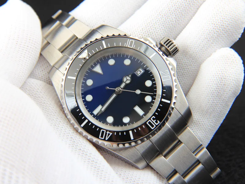 2026 Herenhorloge met 2813 uurwerk, roestvrij staal, automatische mechanische horloges, 904L zwart blauw, 44 mm - afbeelding 1