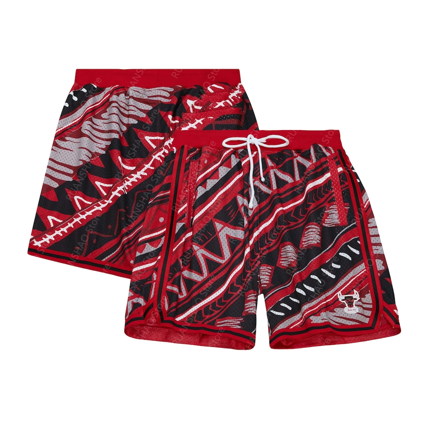 2024New Style Cow Print Design Pants fallow Fitness exercise Breathable Man Women Classic Basketball Swingman Shorts Red Black