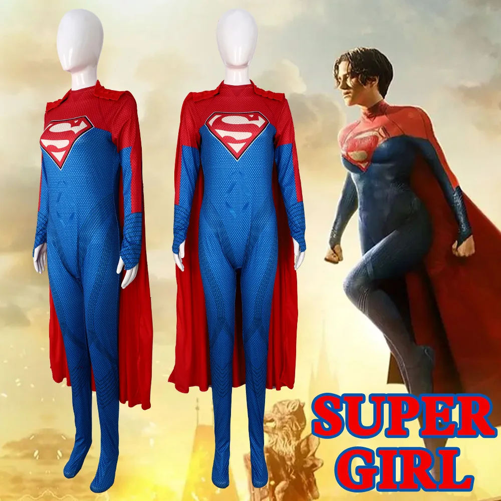 

Детский костюм для косплея, облегающий цельный костюм супергерл для выступления на сцене, наряд для ролевых игр на Хэллоуин, этническая одежда для девочек