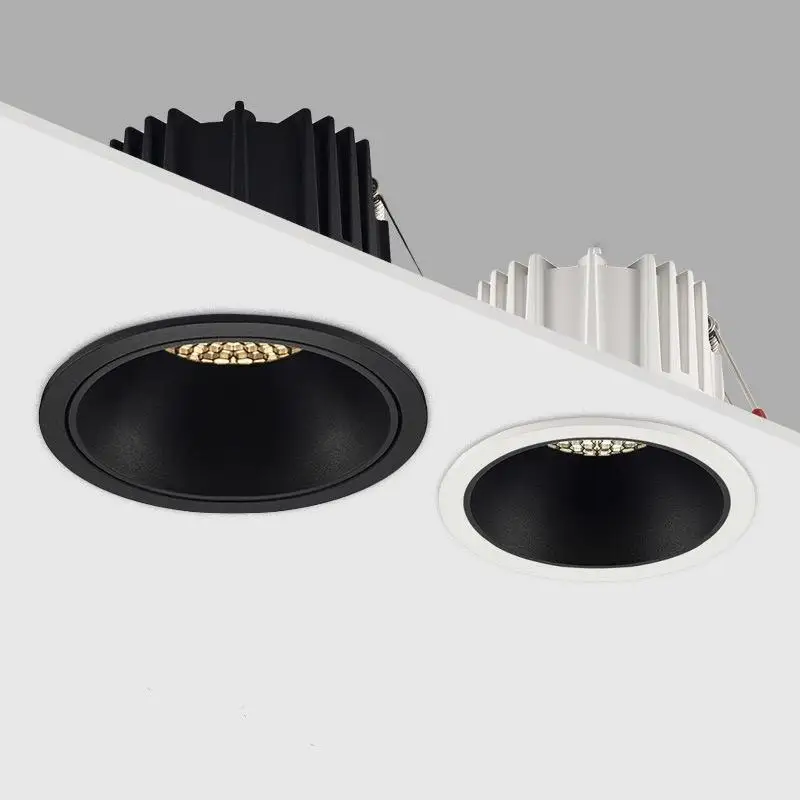 Imagem -02 - Favo de Mel Antirreflexo Recesso Led Downlight Cob Regulável Ac220v 110v 10w 12w 15w 18w Luz de Teto Redonda Iluminação Interna