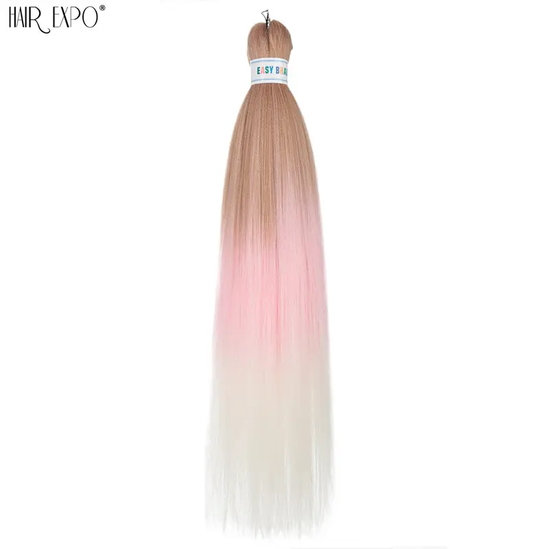 26Inch Easy Braids Hair Synthetic Colourful Pre Stretched Braiding Hair Extensions Jumbo Braids Ombre Yaki Long Straight Hair - Image 81
