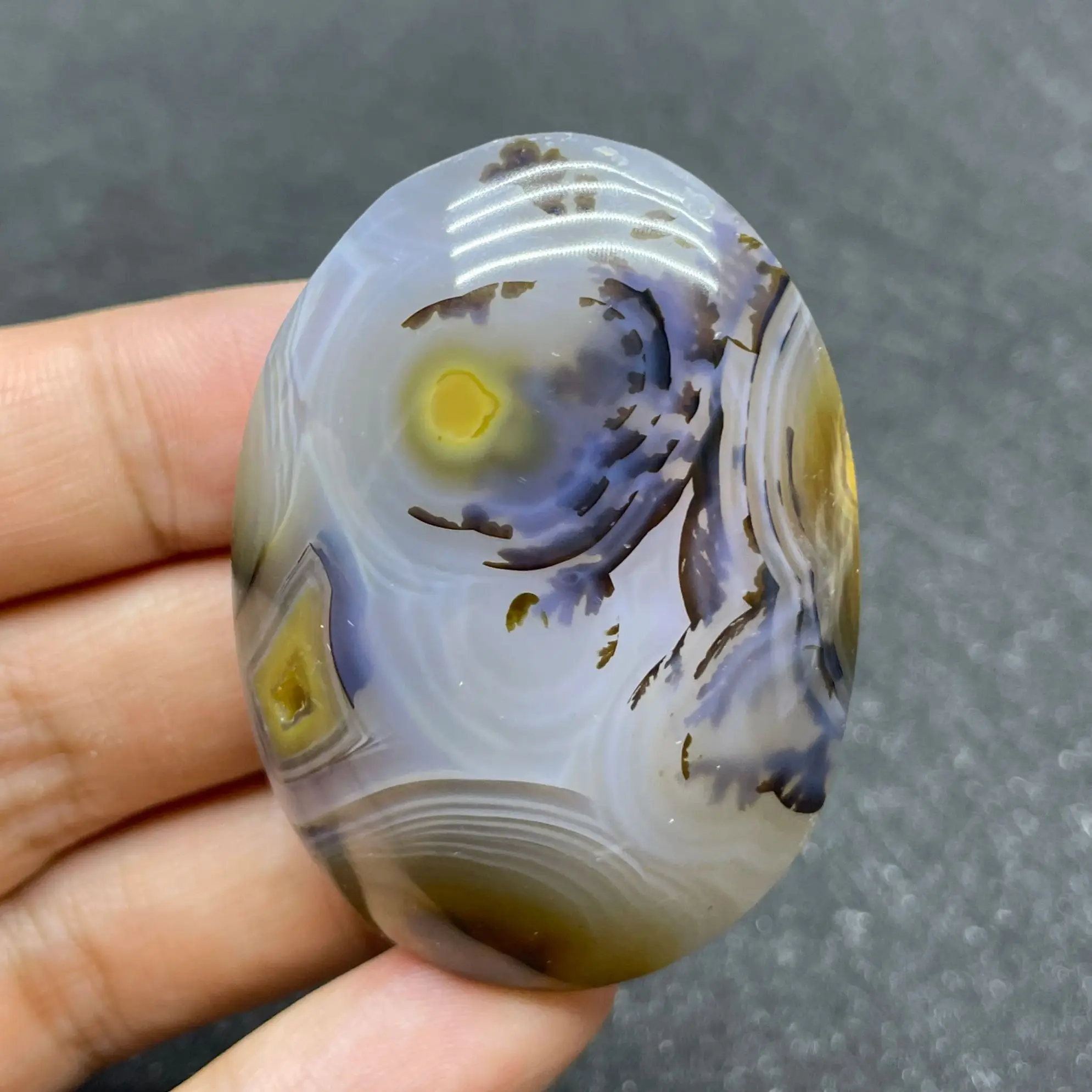 Natural Ocean Carnelian Crystal Aquatic Plant Agate Rock Decoration Polished Quartz Stone Healing
