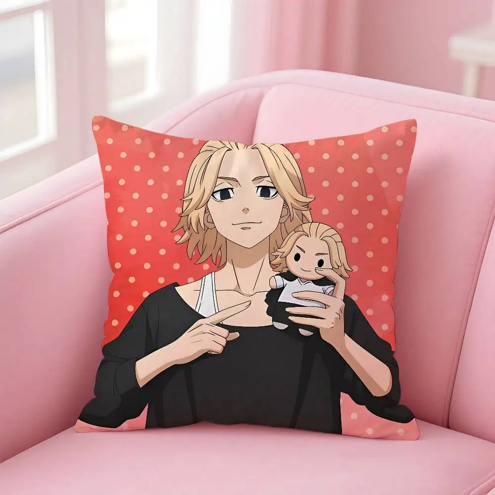 حار أنيمي T-Tokyo المنتقمون كيس وسادة مكافحة الغبار المخدة غير مرئية سستة حريري قصير أفخم غطاء وسادة أريكة #6