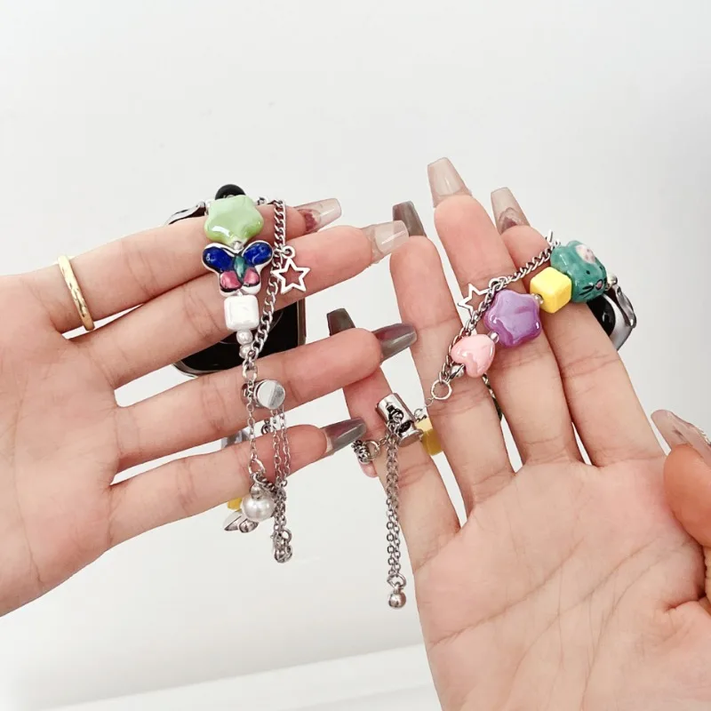 Lucky Star Beading Strap para Apple Watch, Pulseira de Jóias para Meninas, Band for iWatch 8, 7, 6, 5, 4, SE 3, 44mm, 41mm, 40mm, 49 milímetros, 42 milímetros, 38 milímetros, 45 milímetros