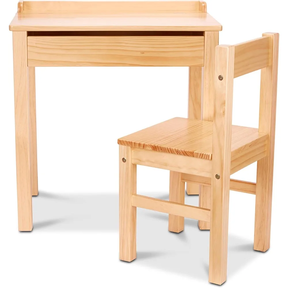 

Wooden Lift-Top Desk & Chair - Honey