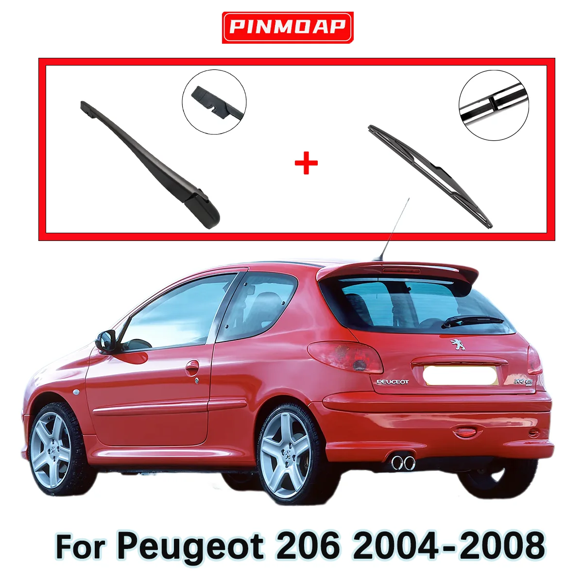 Rear Wiper Blade & Arm Set Kit For Peugeot 206	2004--2008 Windshield Windscreen Rear Window