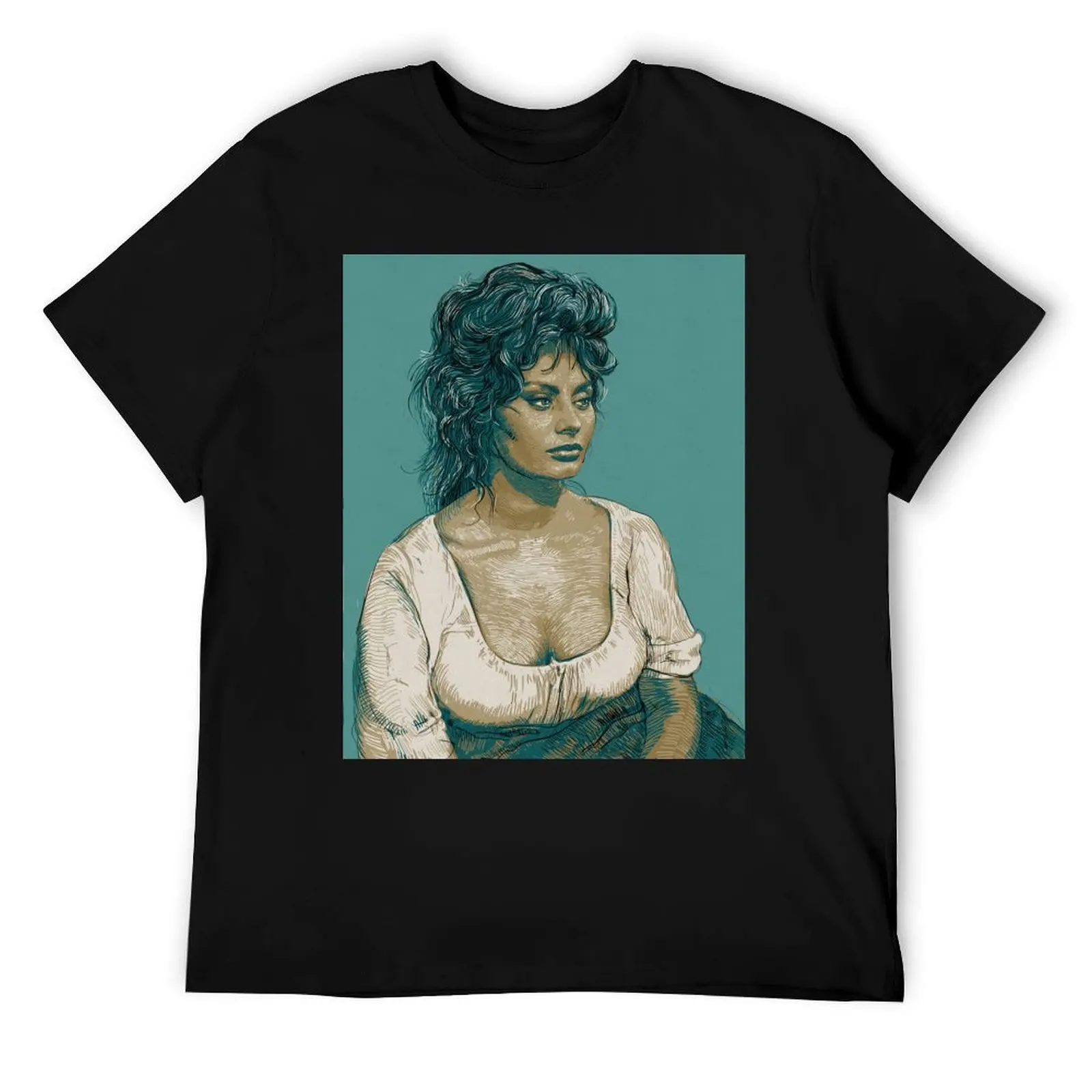 

Sophia Loren, portrait T-Shirt t shirts cotton 100% t shirt men 100% cotton luxury brand T-Shirt
