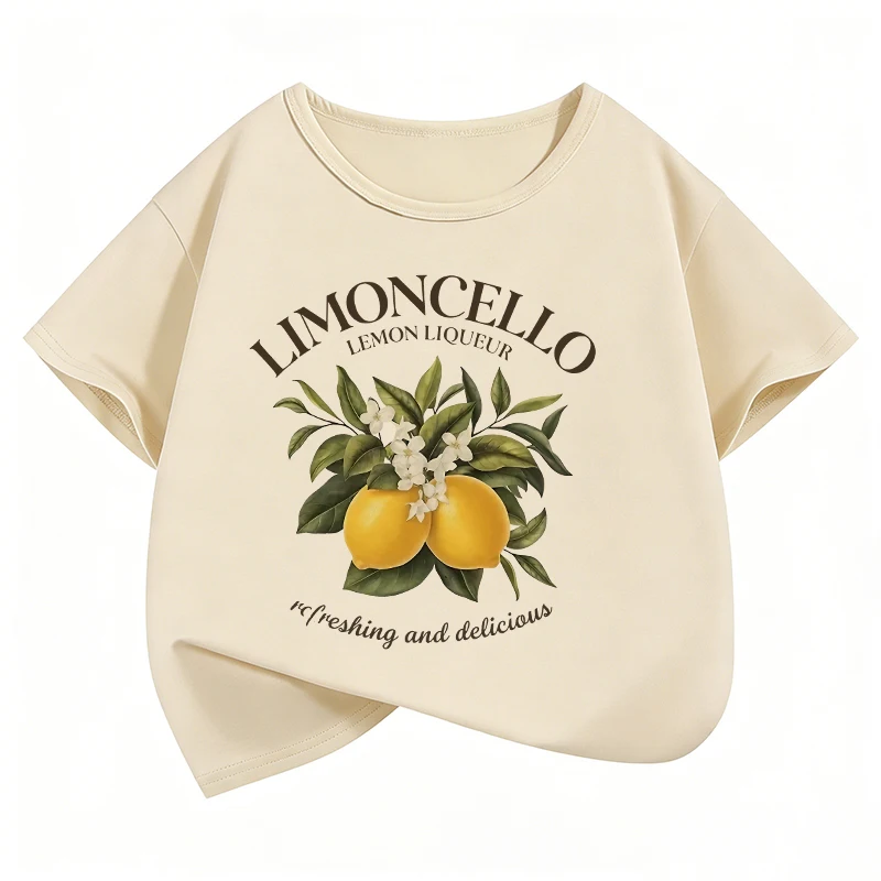 Lustige T-Shirts mit Zitronen-Design für Kinder, Kinder-T-Shirt für Jungen und Mädchen, Sommer, Frühling, lässiges Top-T-Shirt