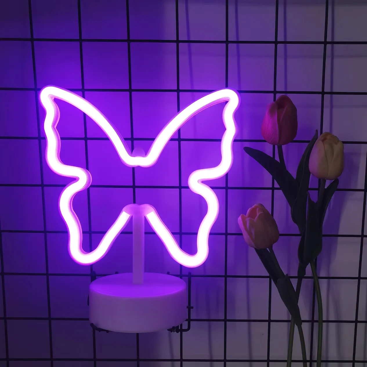 1 шт., неоновая бабочка для рабочего стола, Питание от USB/батареи, украшение для спальни для девочек, свадебное украшение, подарок на день рождения и День святого Валентина