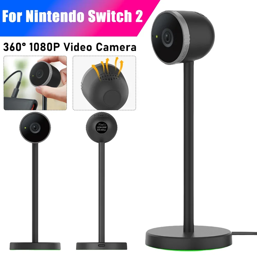 For Nintendo Switch 2 1080P Video Camera Game Console HD Cam With Heat Dissipation Hole Desktop Non-Slip Video Capture Cameras