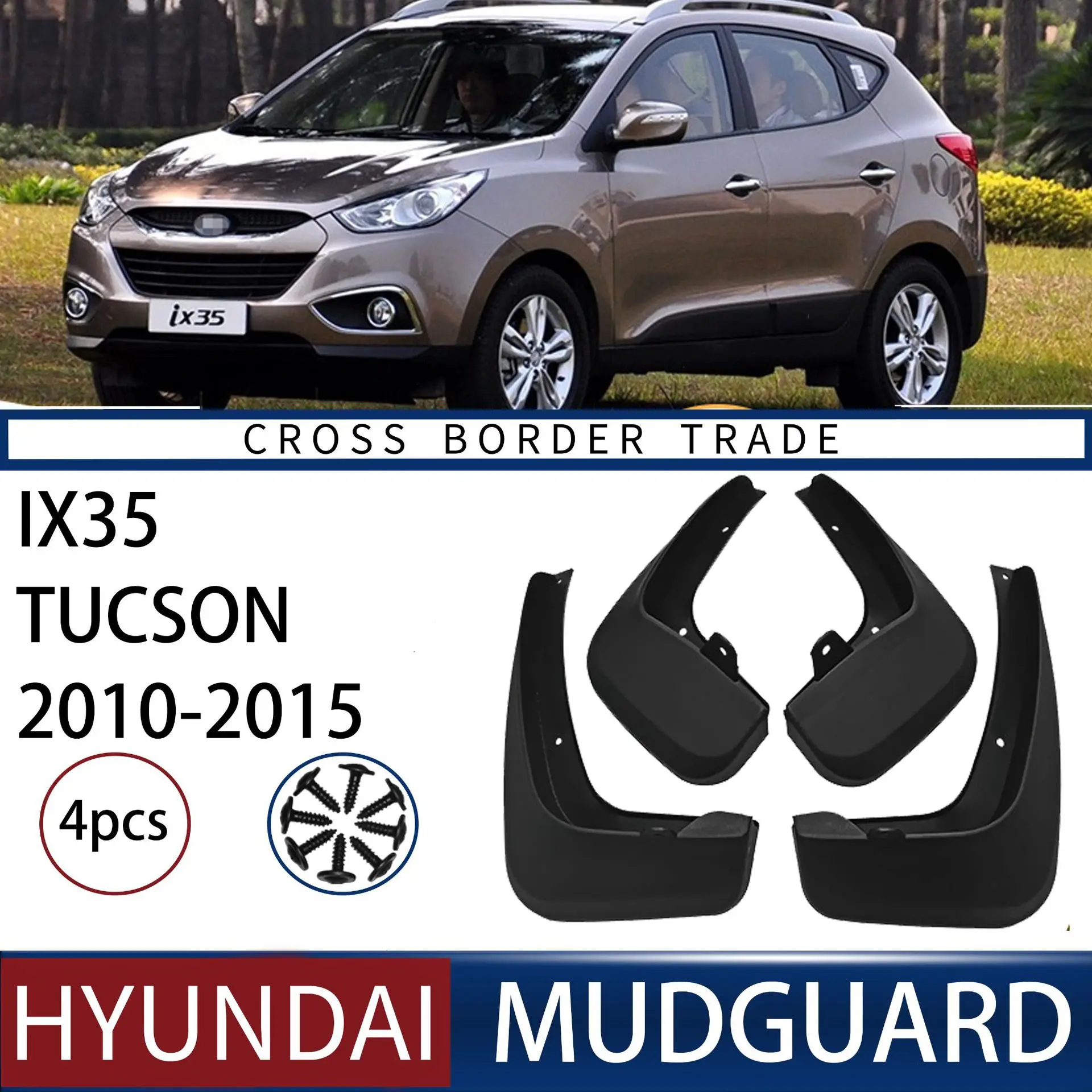 FOR Hyundai Tucson ix35 2010-2015 Car Molded Mud Flaps Splash Guards Mudguards Front Rear Styling Front Rear Car Accessories