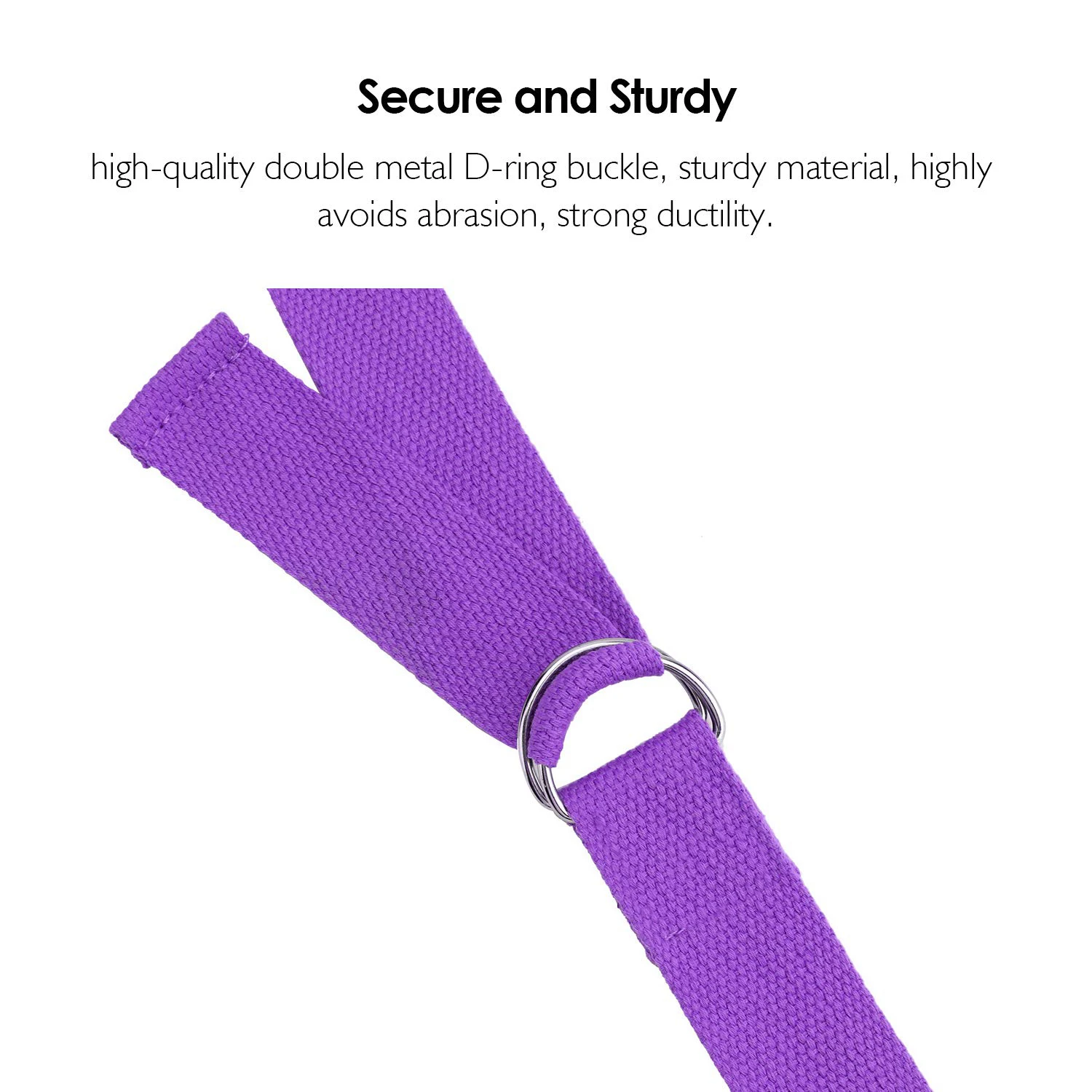 Sports Yoga Straps Durable Cotton Exercise Straps Adjustable D-Ring Buckle Yoga Stretch Pilates Belt Resistance Fitness Band