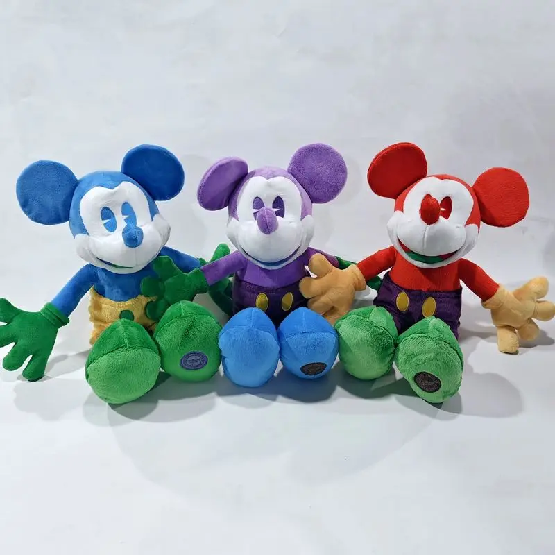 디즈니 45cm 크리스마스 색상 미키 마우스 인형 봉제 인형 특별 버전 미키 봉제 인형 인형 어린이를위한 생일 선물