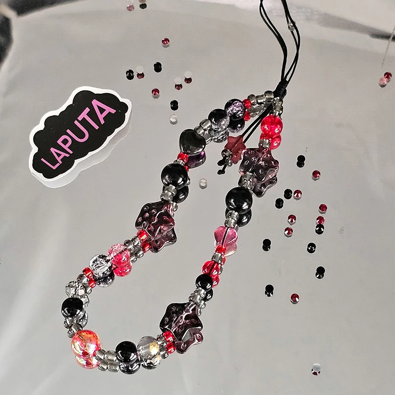 

Подвесная цепочка для мобильного телефона ручной работы из бисера, чехол для мобильного телефона, ремешок для ключей, темная сумка для камеры Ccd, чашка для воды, подвеска для одежды