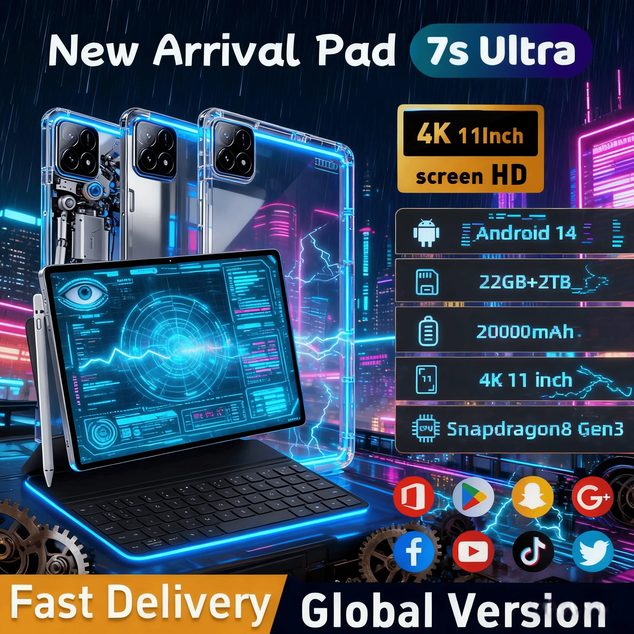 

2025 Mi Pad 7 Pro Ultra Latest Global First Tablet mi Android 14 Snapdragon 8 Gen 3 11 inch Soft Light Screen WiFi GPS WPS 5G PC