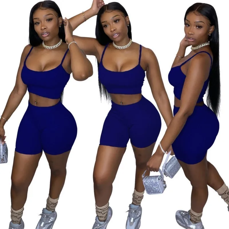 

Women'S 2 Piece Sets Outfit Classic Solid Color Crewneck Short-Sleeve Tops And Wide Leg Shorts Short Sets Cycling Shorts Suit