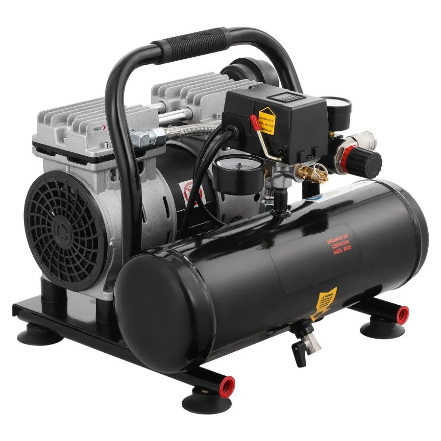 

Воздушный компрессор с стальным баком на 1 галлон, 1 л.с., 1.5 CFM, 90 PSI, безмасляный, максимальное давление 120 PSI, 78 дБ, ультратихий, портативный, для авторемонта и шиномонтажа