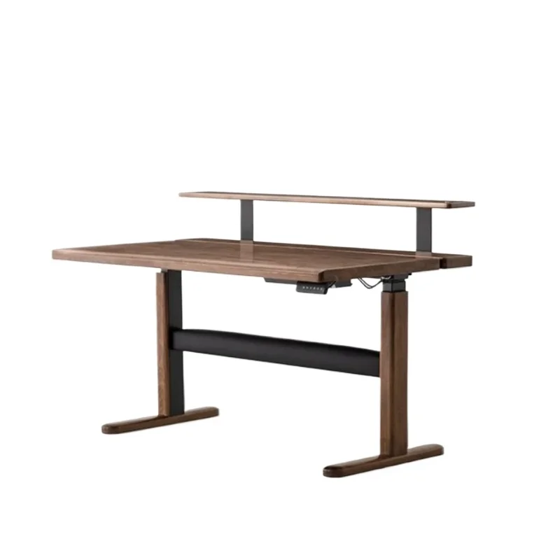 North American Black Walnut Electric Desk Solid Wood Computer Desk Lifting Computer Table Intelligent Workbench