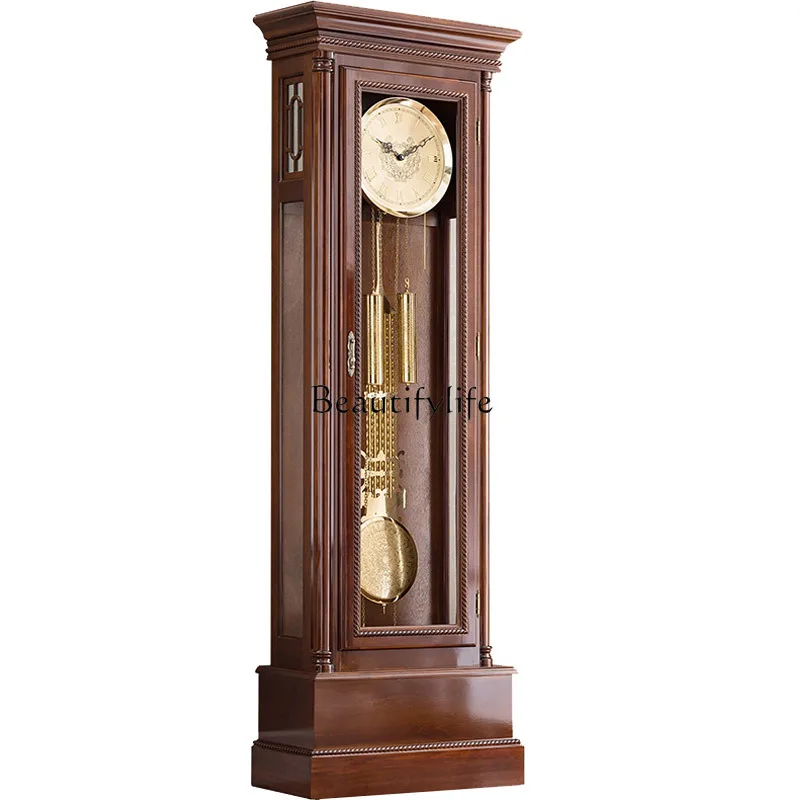 

Helmler mechanical desk clock European floor-to-ceiling solid wood pendulum clock
