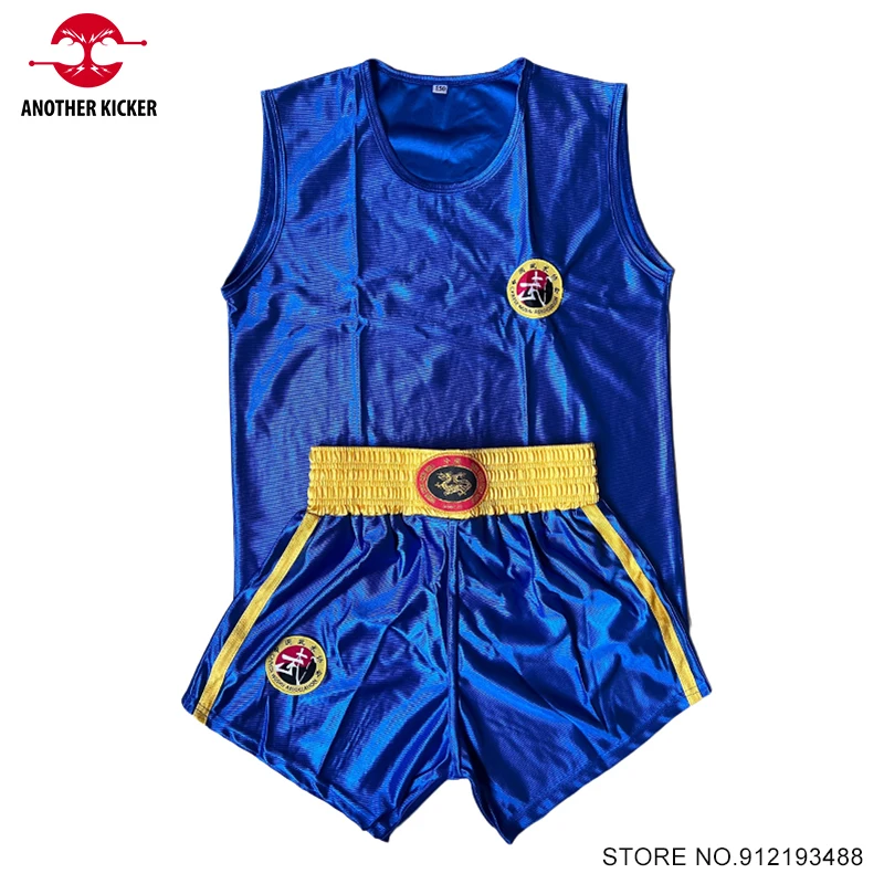 Boxing Top Short Kit Vest set Custom logo Boxing Uniform Unisex Adult Kids Sanda Wushu Martial Arts Fight Wear Muay Thai Shorts