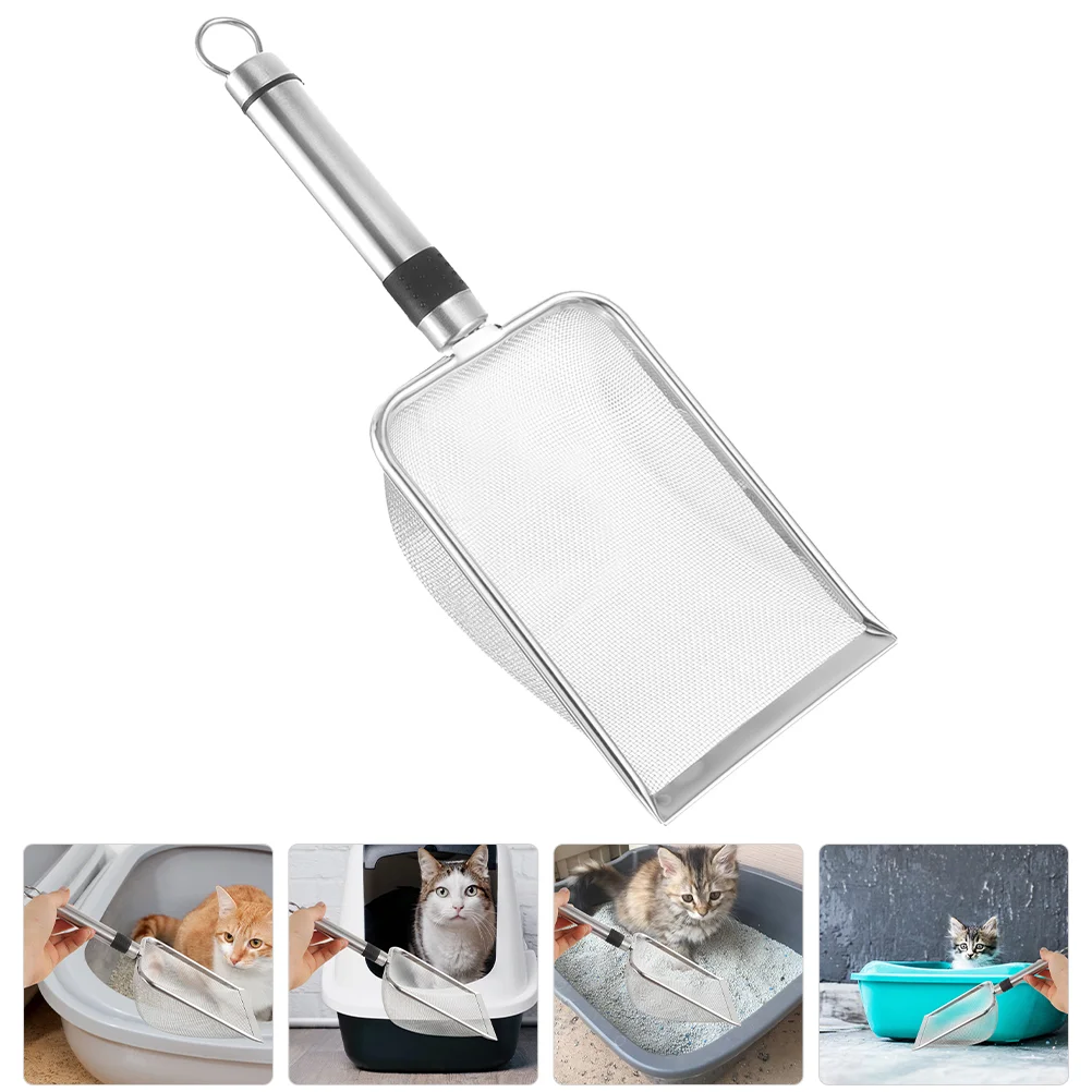 

Stainless Steel Cat Litter Scoop Mesh Tray Sand Sifter Holder for Efficient Poop Cleanup Non Stick Design Comfortable