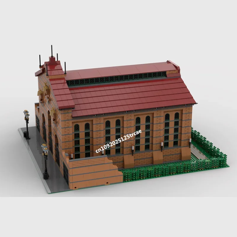 New 7346Pcs City Hot Street View Moc Modular Lion Head Hall Model Building Custom Puzzles Diy Creative Ideas Toys Birthday Gifts