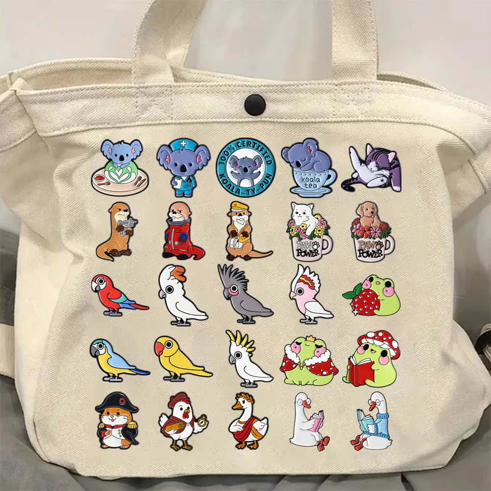 

25 Styles Cute animals Enamel Pins Koala Frog Cat Dog Parrot Hamster Goose Brooches Lapel Badge Jewelry Gifts for Friends