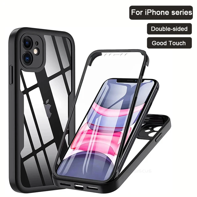 360-stopniowe etui na iPhone'a 15 14 13 12 11 Pro Max 14 Plus XS MAX XR Przezroczysta osłona na całe ciało Wytrzymała wbudowana osłona ekranu