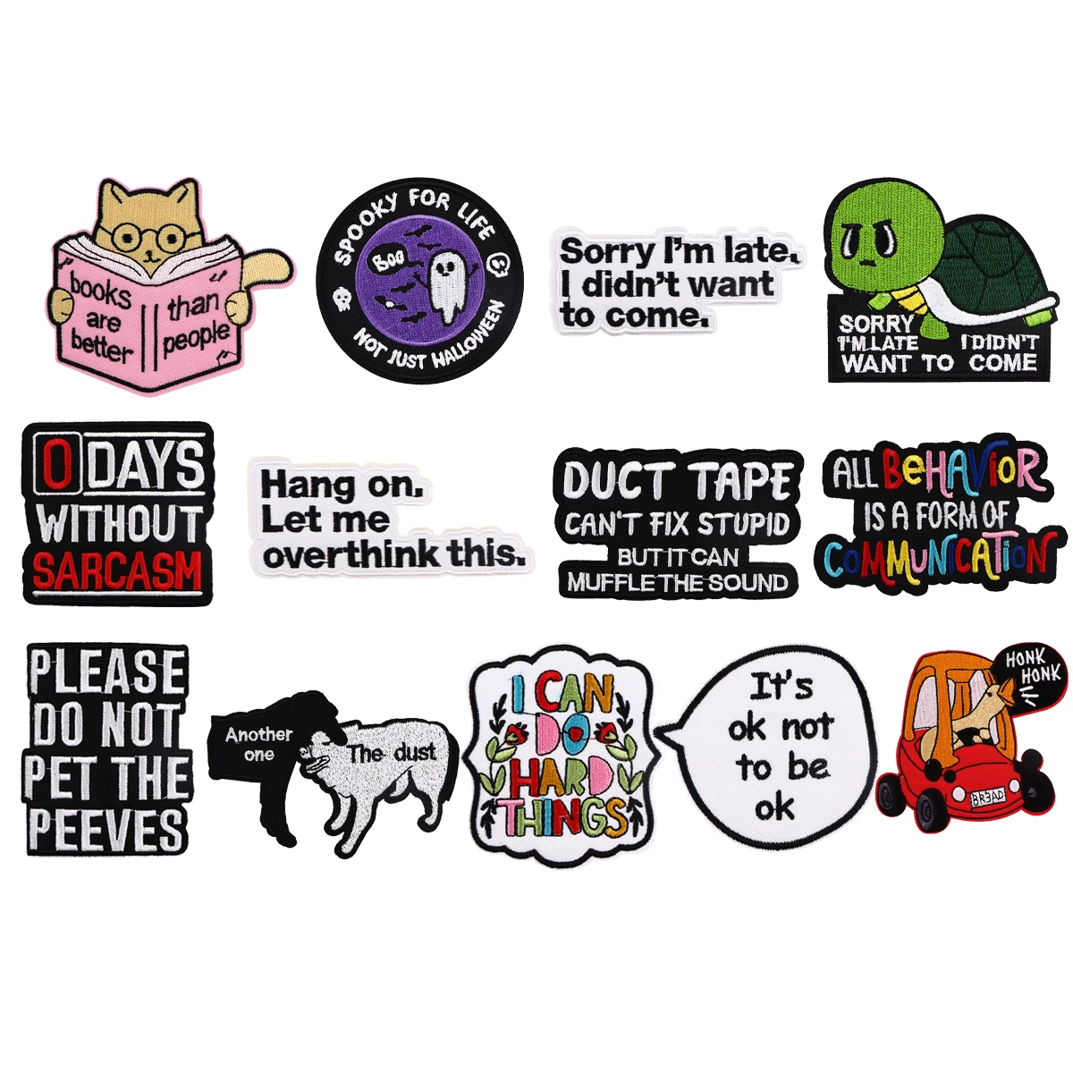 English Quotations Embroidery Patch Clothes Thermoadhesive Patches DIY Jackets Jeans Backpack Applique Swe Stickers