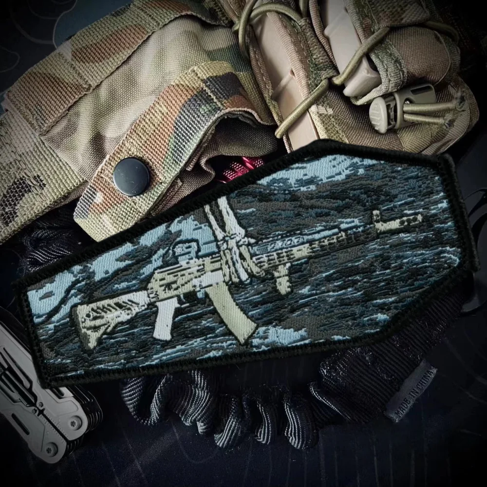 

Sniper Weaving Morale Tactical Patch "I Won't Let You Go" Hook&loop Patches Military Sniper Gun Badge Armband Clothes Applique