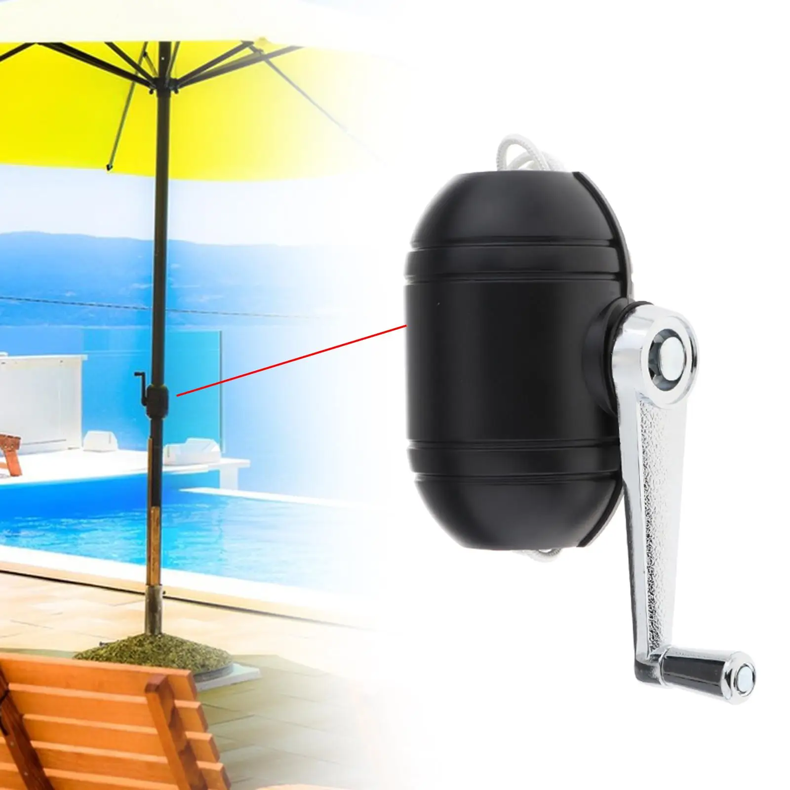 PP Patio Umbrella Replacement Crank Handle Shell for Outdoor Parasol Parts Hand Crank System Sunshade Tool for Courtyard Balcony