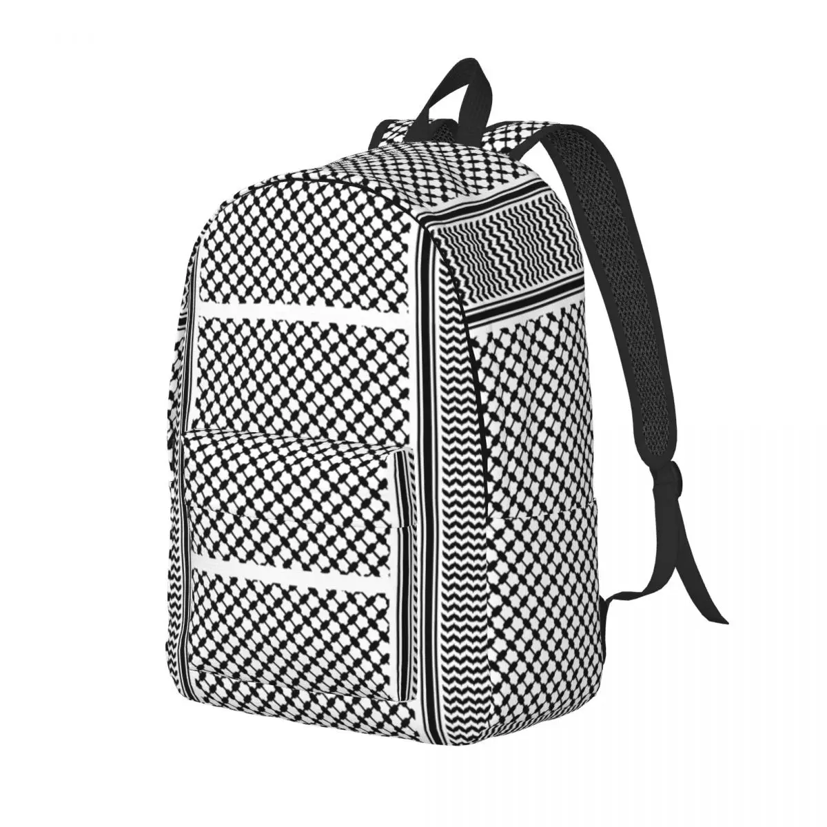 Mochila Keffiyeh árabe negra para hombres y mujeres, bolsas de lona para computadora portátil, mochila para estudiantes al aire libre, senderismo, Palestina, Árabe