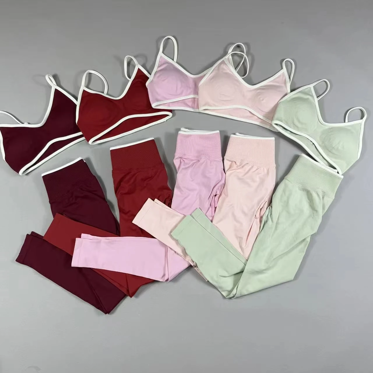 

Женский комплект из 2 предметов для занятий йогой, бесшовные леггинсы с высокой талией, спортивный бюстгальтер, топ, тренировочная одежда, спортивная одежда для фитнеса, тренировочная одежда для бега