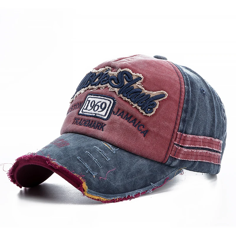 2026 High Quality Washed Cowboy Letters Cotton Cap for Men Women Adjustable Outdoor Sun Protection Hat Rock Shark Baseball Caps