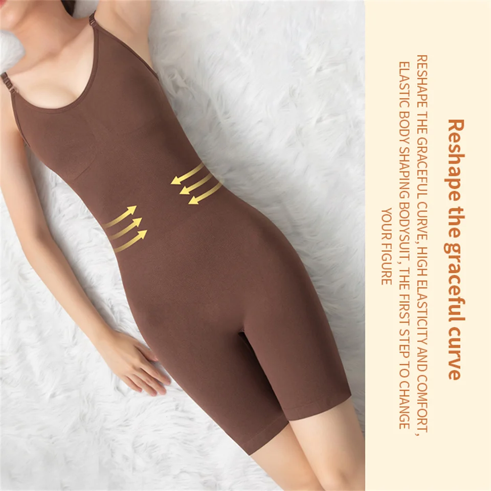 Becirzet Damen Bodysuit Shapewear Push-Up Korsett Taillentrainer Körperformer Schlankmachender Body mit Offenem Schritt Damen-Jumpsuit Unterwäsche – Detail 7