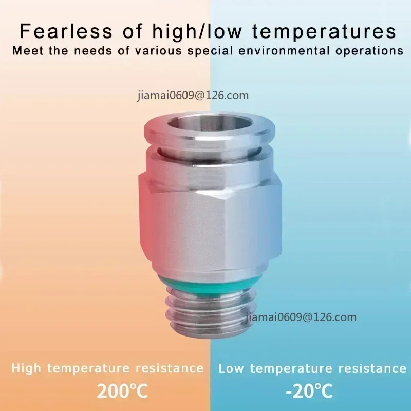 304 Stainless Steel Pneumatic Hose Fitting 4-12mm PC G Thread Air Tube Connector M5 1/8 1/4 3/8 1/2 Quick Release Pipe Fittings