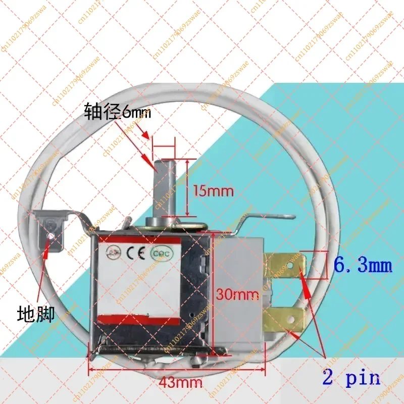 Refrigerator Thermostat Replacement WPF31E-L-EX Metal Cord AC250V 6(4)A 50/60Hz 60cm