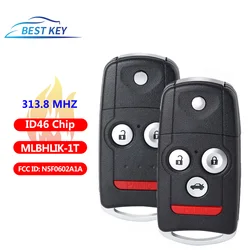 BEST KEY  2/3/4 Buttons Flip Car Remote Key Shell Fob Fit for Honda Acura Civic Accord Jazz CRV HRV Key Case Housing Replacement