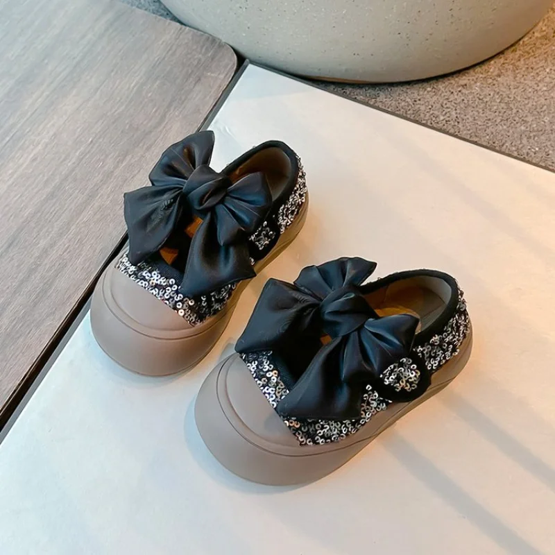 Spring New Children Students Soft Sole Casual Shoes Fashion Bow Girls Baby Anti Kick Shoe Princess Kids Breathable Canvas Shoes