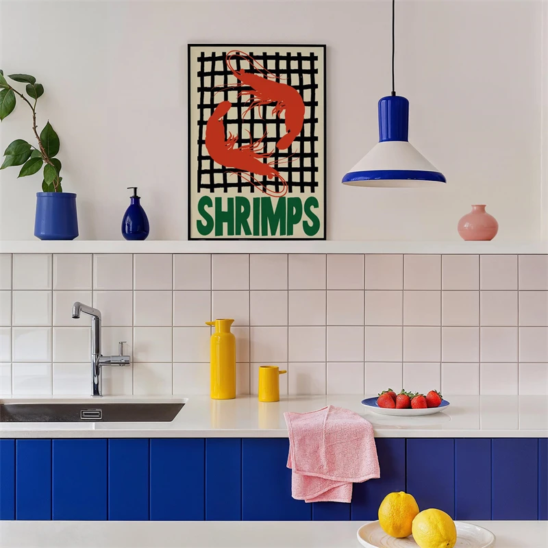 Modern Kitchen Posters Minimalist Canvas Painting Macaroni and Cheese Print Fruits Wall Art Picture for Kitchen Home Decorati