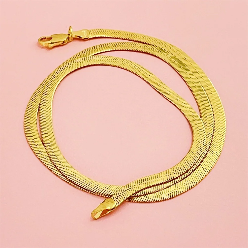 925 فضة مطلية بالذهب 40-60CM4MM شفرة قلادة ملابس يومية عيد ميلاد مهرجان الزفاف هدية الذكرى السنوية