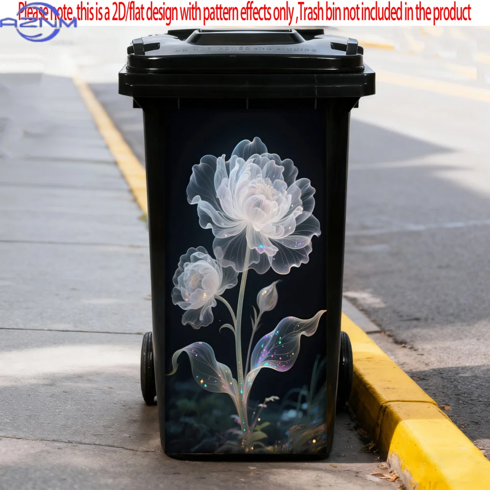 1pc Modern Waterproof Flower Pot Plant Trash Can Sticker - Wallpaper & Bin Decal, Rectangular Polypropylene (for outdoor/ use)