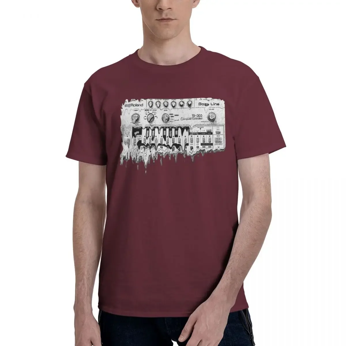 Synthesizer Roland TB 303 Merch T Shirt Men Synth Analog Korg Techno Electronic Music Hipster Tee Shirt Printed Clothing 2024