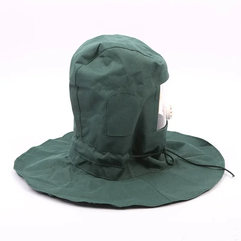 

Industrial Labor Work Protection Canvas Sand Blasting Hood Anti Wind Anti Impact Mild Blasting Polishing Helmet