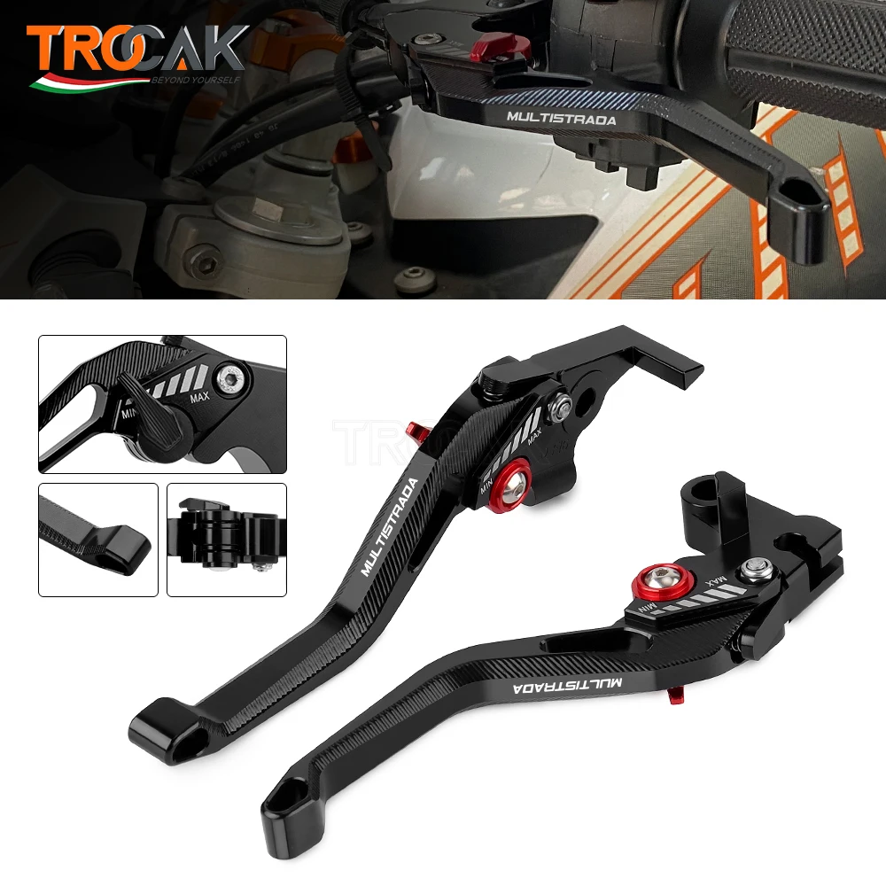 With Logo MULTISTRADA Motorcycle CNC Aluminum Adjustable Short Brake Clutch Lever For Ducati MULTISTRADA 950 2019-2020