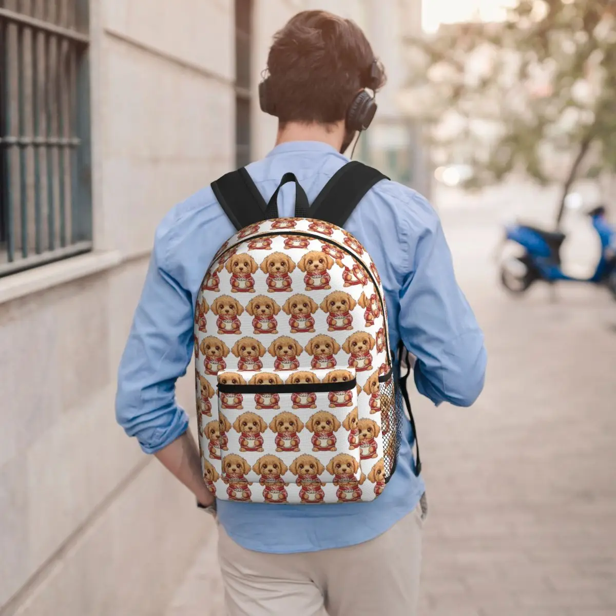 Christmas Goldendoodle Puppy With Hot Cocoa Backpack Boys Girls BookBag Kids School Bag Laptop Shoulder Bags for Men Women