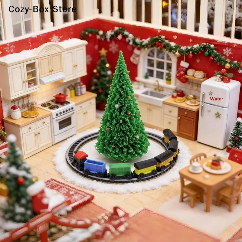 [ZY] 1 ensemble de mini-trains avec rails, modèle de chemin de fer réaliste, accessoire de construction pour bac à sable, accessoires de décoration, accessoires photo [ZY]
