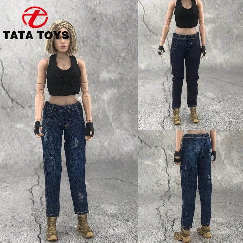 

IN STOCK 1/12 Scale female dolls clothes jeans pants fit 6'' action figure